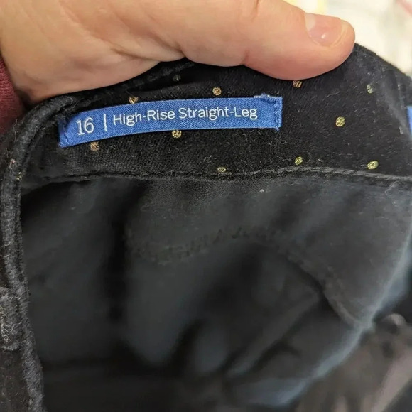 Talbots High Rise Straight Leg Velvet Polka Dot Pants - 16 - Picture 4 of 5